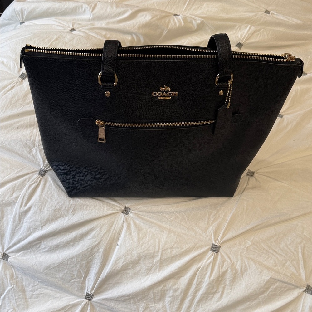 Coach Black Leather Tote Bag